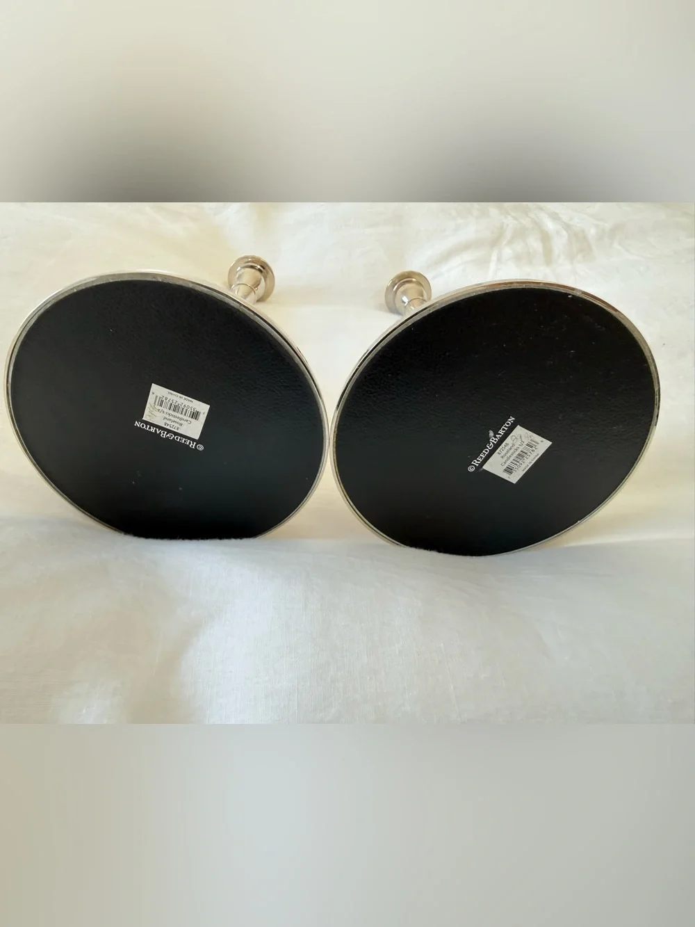 REED & BARTON | 2 Candlesticks Tarnish Resistant Nickle & Gold Tone Classic EUC
